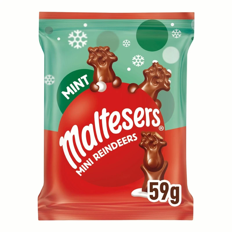 Maltesers Reindeer Chocolate Christmas Mint Small Sharing 59g