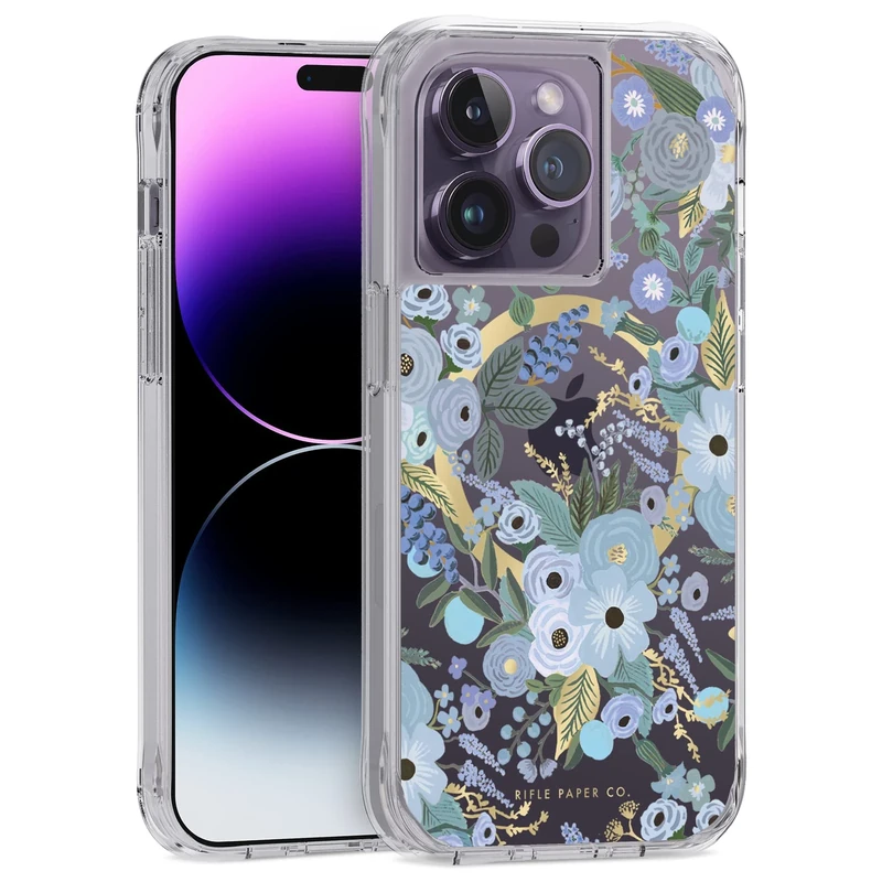 Rifle Paper Co. iPhone 14 Pro Case [Compatible with MagSafe] [10FT Drop Protection] Cute iPhone Case 6.1" with Floral Pattern, Anti-Scratch Tech, Shockproof Material, Slim Fit - Rose Garden