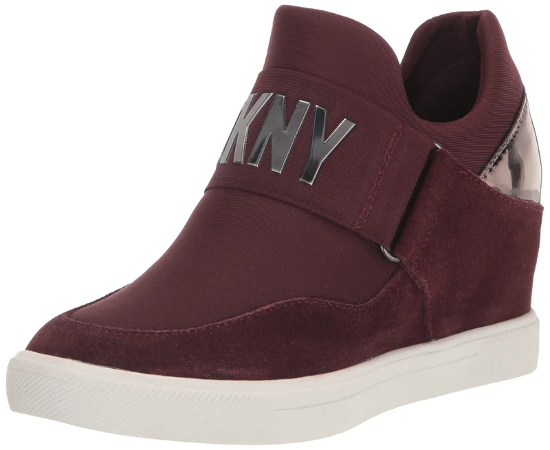 DKNY Women's Everyday Comfortable Cosmos-Wedge Sneaker Heeled Sandal, Bordeaux, 7.5 UK