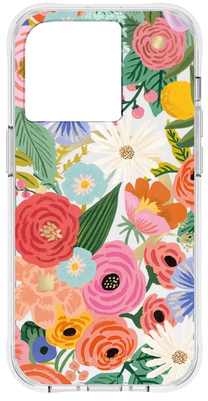 Rifle Paper Co. iPhone 14 Pro Case [Compatible with MagSafe] [10FT Drop Protection] Cute iPhone Case 6.1" with Floral Pattern, Anti-Scratch Tech, Shockproof Material, Slim Fit - Garden Party Blush