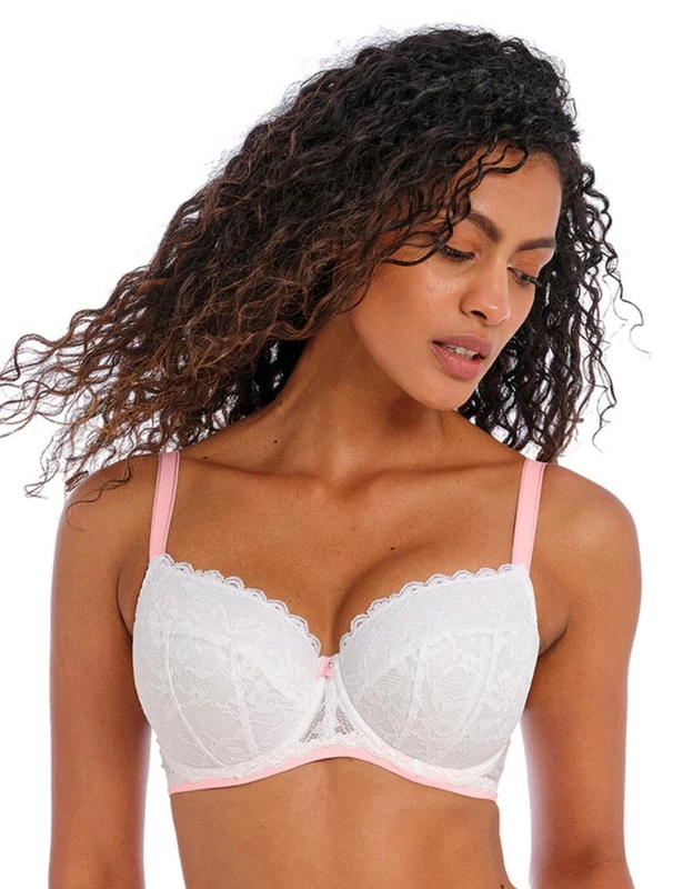 Freya Offbeat Underwired Padded Half Cup Bra White White 32F