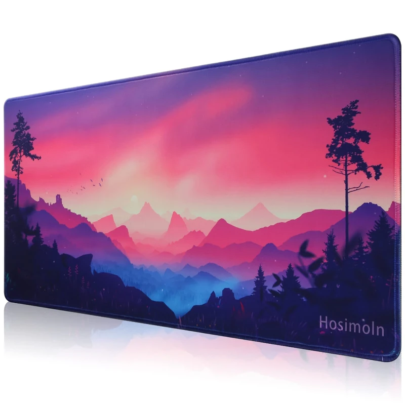 Hosimoln Gaming Mouse Pad, Large Mouse Pad Size70x30cm Thickness 3MM,Premium-Textured Non-Slip & Waterproof Computer Mousepad with Stitched Edges for Gaming, Office & Home-70x30 sunrise03
