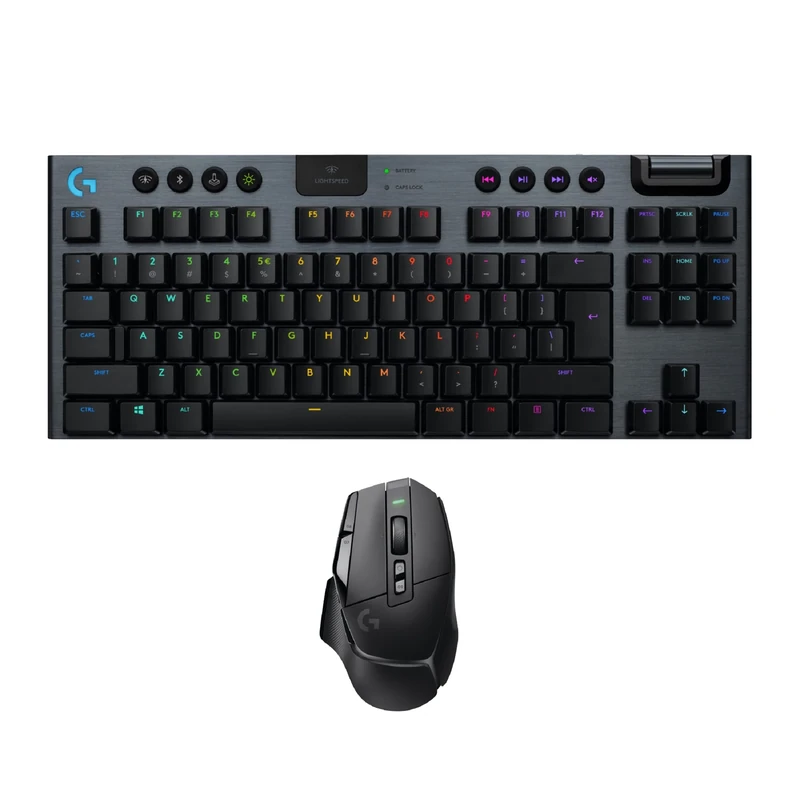Logitech G502 X LIGHTSPEED Wireless Gaming Mouse + G915 TKL Tenkeyless LIGHTSPEED Wireless RGB Mechanical Gaming Keyboard, LIGHTFORCE, HERO 25K, PC/Windows/macOS - Black
