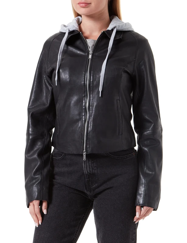 Freaky Nation Liva-fn Women's Leather Jacket, Black, S
