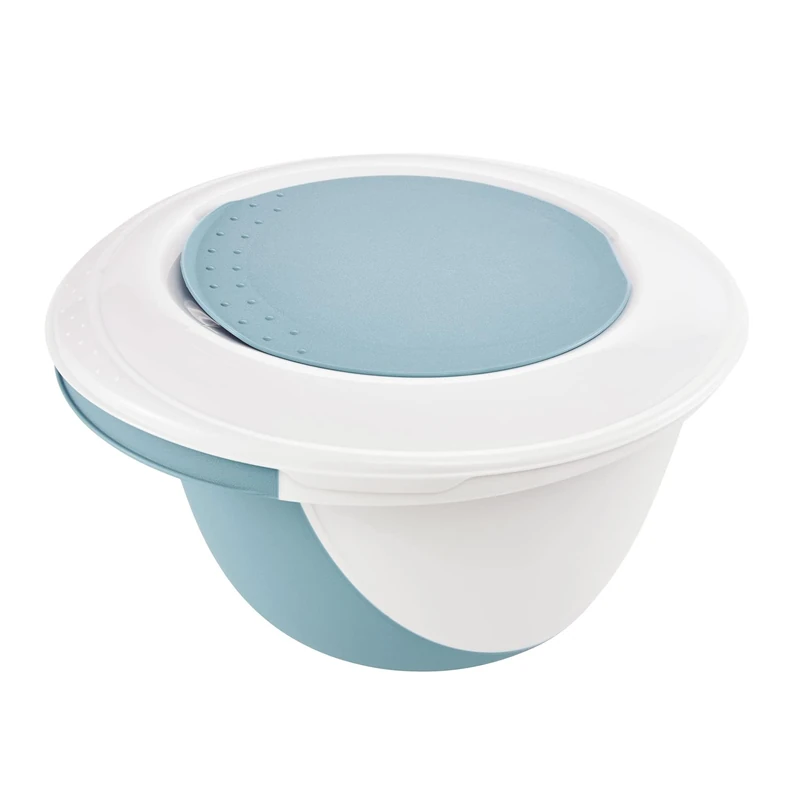 keeeper 4 in 1 Mixing Bowl Set, With Splash Guard And Dough Scraper, Anti-Slip Design, Camilla, Ø 27 x 15 cm + Ø 18 x 14 cm, 1.5 Litre + 3.5 Litre, Nordic Blue