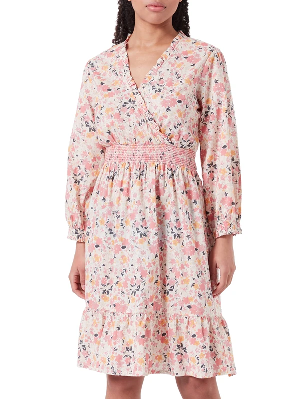 Part Two Women's Sabrinna Dress Casual, Pink Flower Print, 8