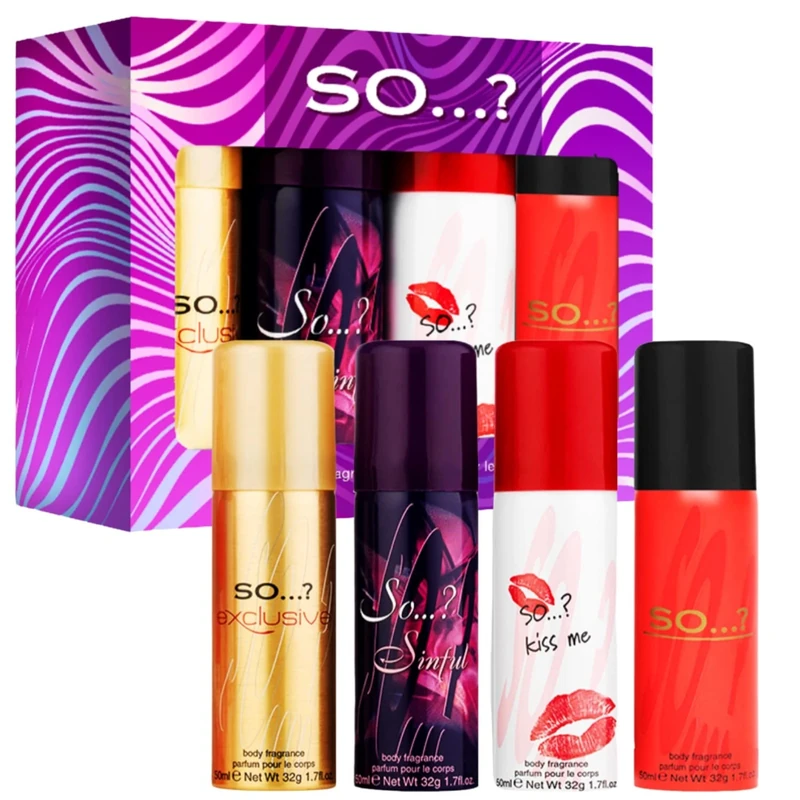 So…? Womens Mini Galore Body Mist Body Spray Fragrance Gift Set 4 x 50ml
