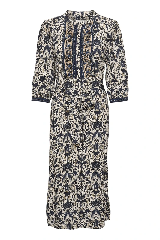 Part Two Women's Sali Casual Dress, Navy Block Print, UK 6