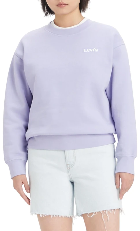 Levi's Women's Graphic Standard Crew Sweatshirts, Fleece Sweet, XXS, Fleece Sweet, XXS Purple