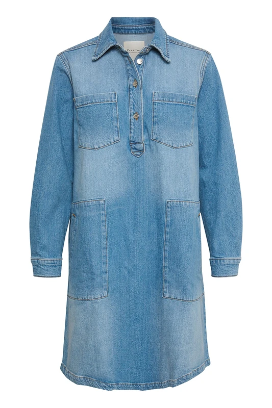 Part Two Women's Stine Casual Dress, Light Blue Denim, UK 4