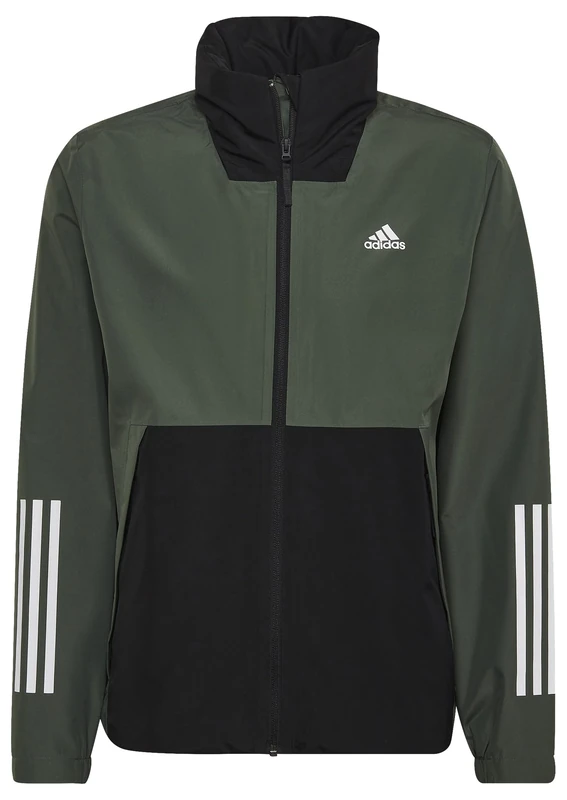 adidas Men's BSC 3-Stripes RAIN.RDY Jacket, Focus Olive, M
