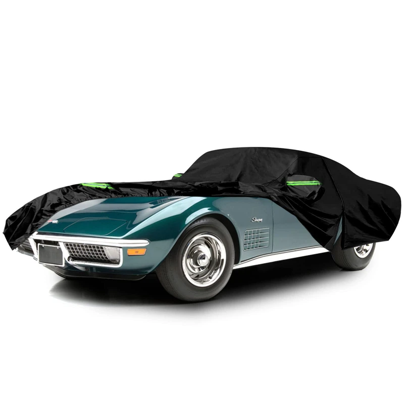Waterproof Car Covers Replace for 1968–1982 Corvette C3, 6 Layers All Weather Custom-fit Car Cover with Zipper Door for Snow Rain Dust Hail Protection (C3)