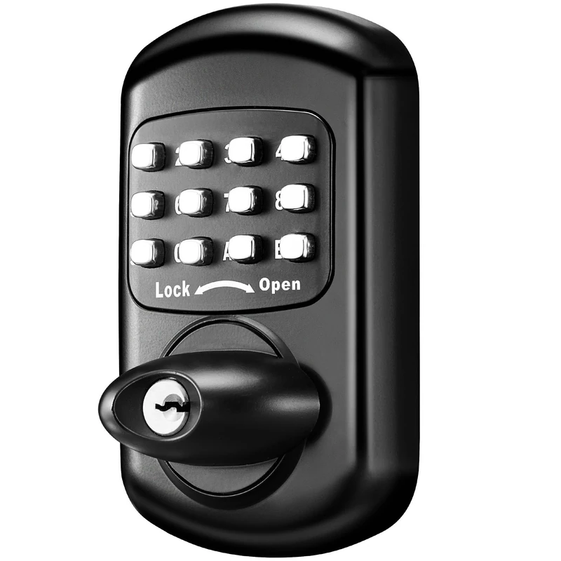 Bravex Keyless Deadbolt Keypad Entry Door Lock - Zinc Alloy Sabbath Lock - No Risk of Low Power, Black