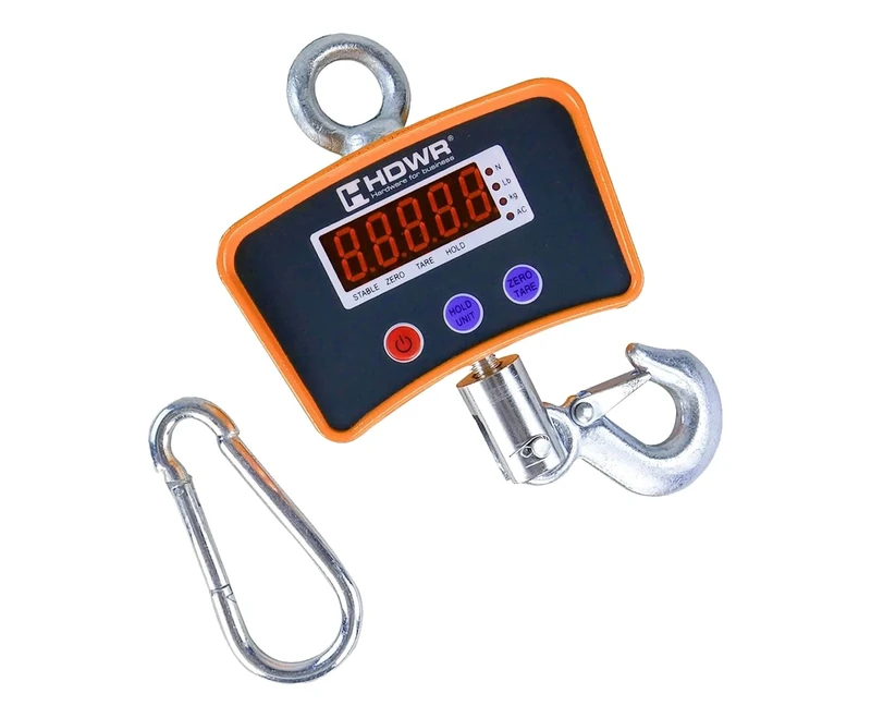Hook Scale, Electronic, Load Capacity up to 500 Kilograms / 1,100 Pounds, Storage, Digital Display, Measuring Accuracy up to 100 grams / 3.5 ounces, Wireless Operation, HDWR wagPRO-H500