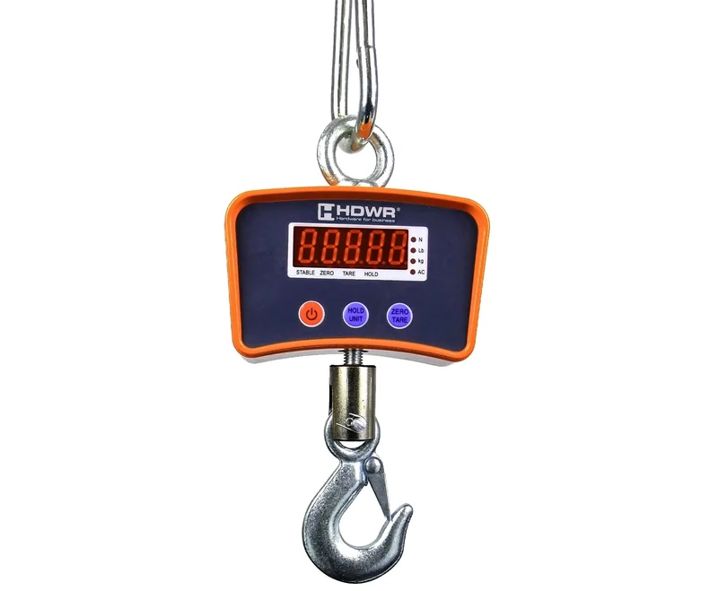 Electronic Hook Scale, Load Capacity up to 1000 kg/2200 lb, Hook Scale, Wireless Operation, Scale Tare, Digital Display, HDWR wagPRO-H1000