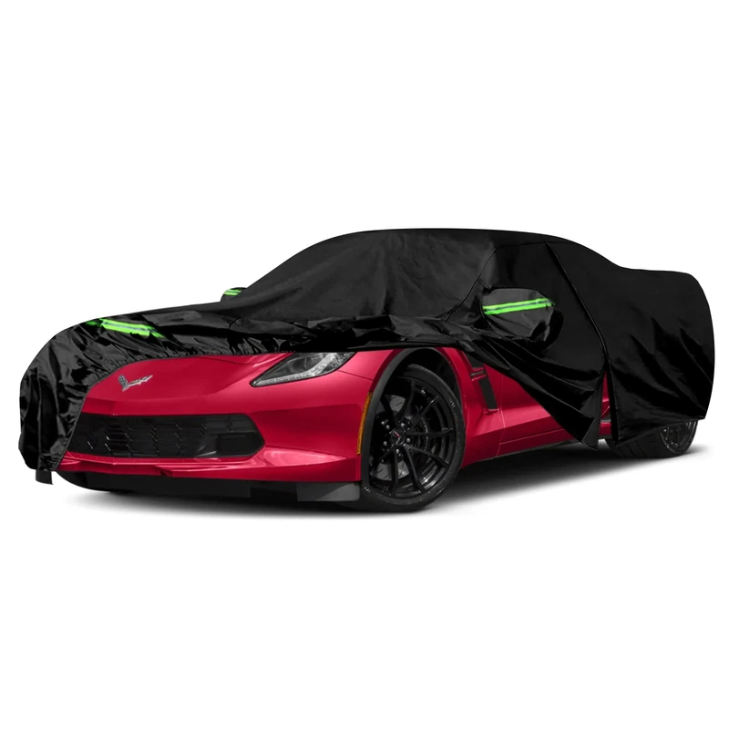 Waterproof Car Covers Replace for 2014–2019 Corvette C7, 6 Layers All Weather Custom-fit Car Cover with Zipper Door for Snow Rain Dust Hail Protection (C7)