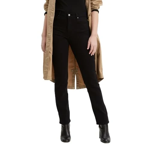 Levi's Women's Plus Size 724™ High Rise Straight Jeans, Black, 16 S