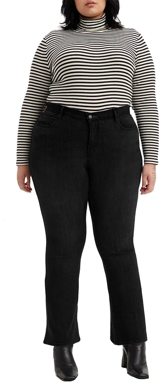Levi's Women's Plus Size 315 Shaping Bootcut Jeans, Soft Black, 14 M