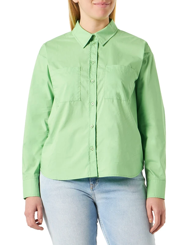 Part Two Women's Sadia Relaxed fit Long Sleeve Shirt, Grass Green, 16