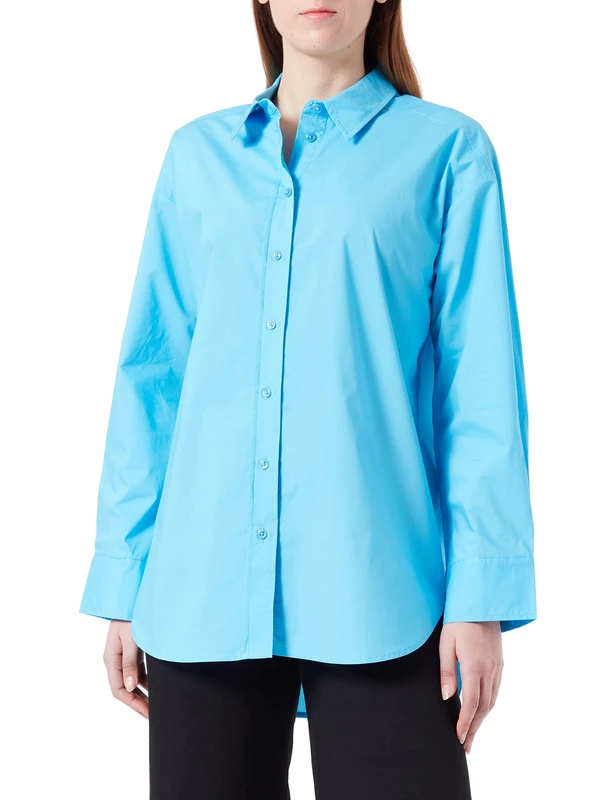 Part Two Savanna Relaxed Fit Long Sleeve Women's Shirt, Swim Cap, 16