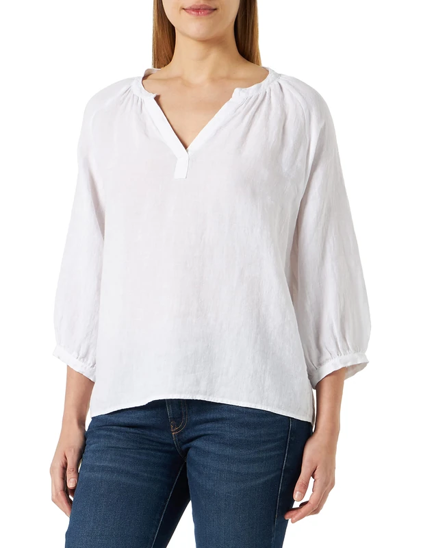 Part Two Women's Hikma Relaxed fit 3/4 Sleeve Blouse, Bright White, XS