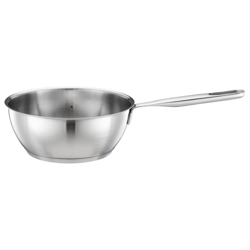 Fiskars sauté pan, Ø 20 cm / 2 L, Uncoated pan, Suitable for all hobs, Recycled stainless steel, All steel, Silver, 1064748