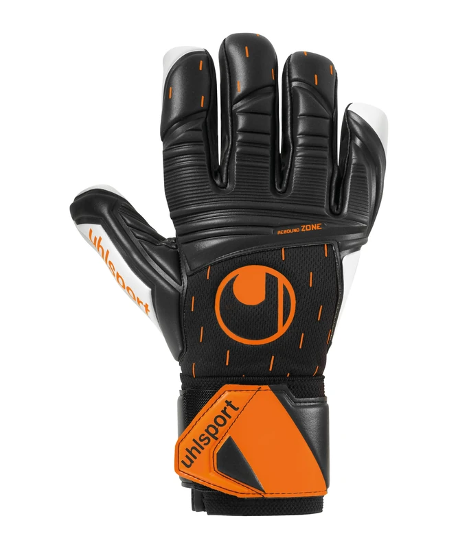 uhlsport Speed Contact Supersoft HN Half Negative Goalkeeper Gloves Football Black/White/Fluo Orange Size 11