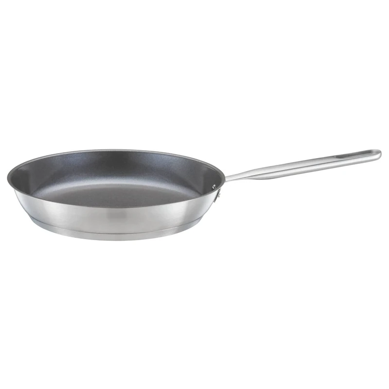 Fiskars frying pan, Ø 28 cm, Coated frying pan, Suitable for all hobs, Recycled stainless steel, All steel, Silver, 1064745