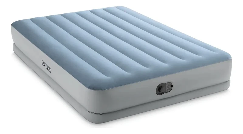 Intex Queen Dura-Beam Comfort Air Bed with Fastfill USB Pump, Inflated Size: 152 x 203 x 36 cm (64159), Black/Grey, Black/Grey