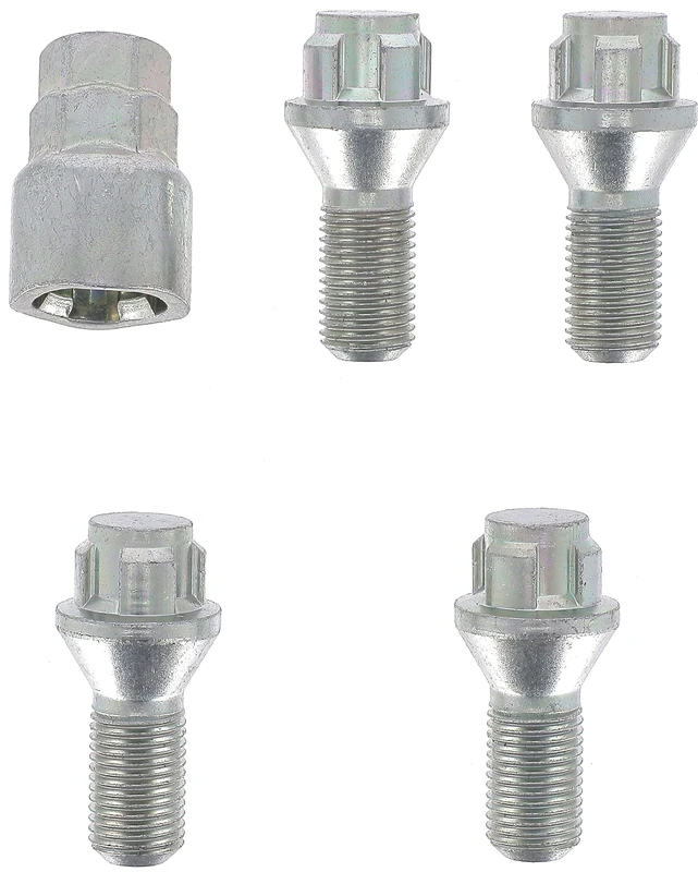 Restagraf - Set of 4 Locking Wheel Bolts - Conical Seat - Aluminum Rim Lock - Compatible with BMW, Mini (Certain Vehicles) - M14-1.25 X 26 mm - Ref. 188611