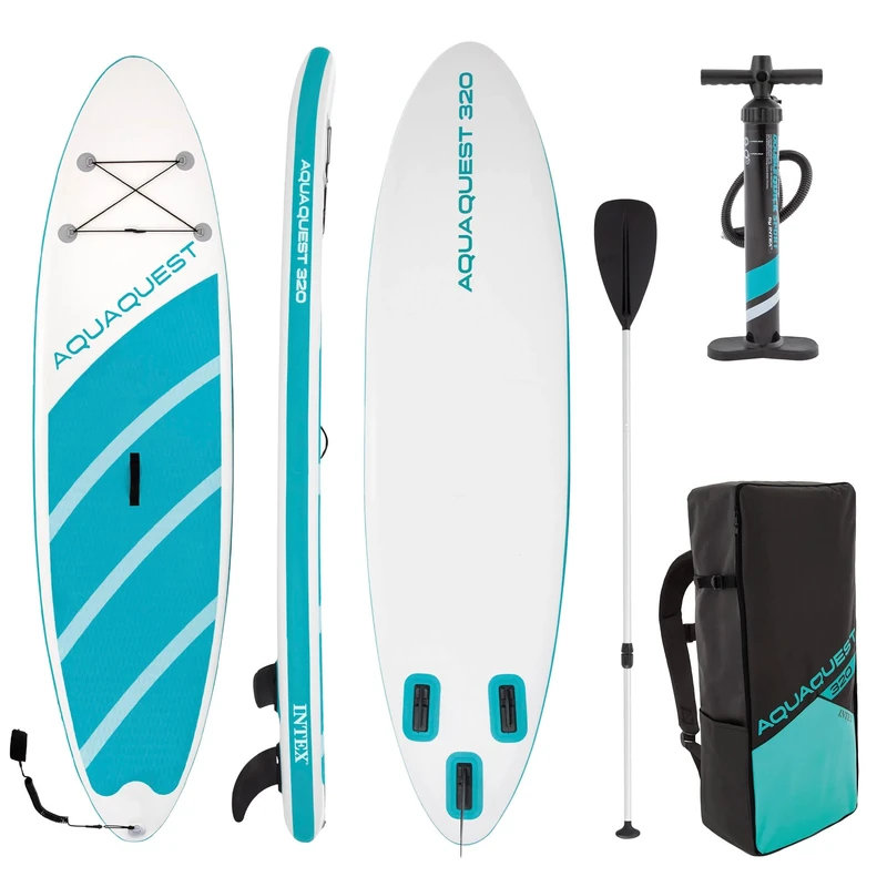 Intex Aqua Quest 320 Sup | Inflatable Paddleboard for Adults up to 150kg, Multi-coloured