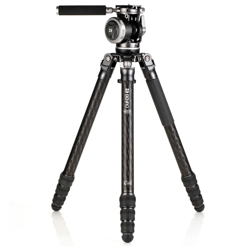 Benro Mammoth 4 Piece Carbon Fiber Tripod with WH15 Wildlife 2 Way Liquid Head, Heavy Duty 75mm Bowl, 8-Stop Counter, Dual Pan Function, Professional Wildlife/Telephoto Kit (TMTH44CWH15)