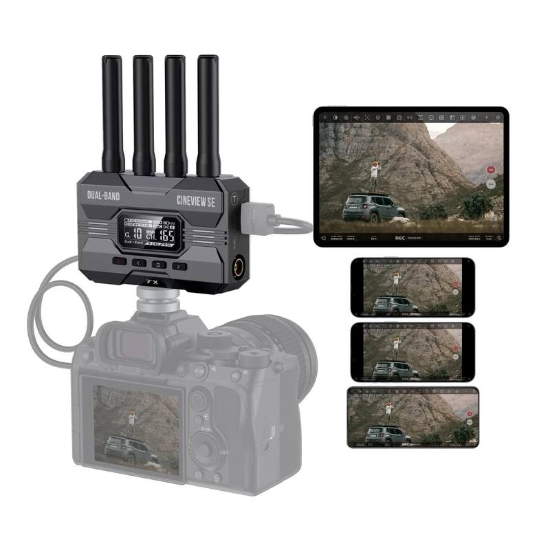 Accsoon CineView SE Wireless 1080P HD Video SDI HDMI Transmitter, Dual-Band Transmission, Range of 1200 ft/350m, Latency 0.05s Video, Support 4 Android or iOS Devices APP Monitoring（Only TX）