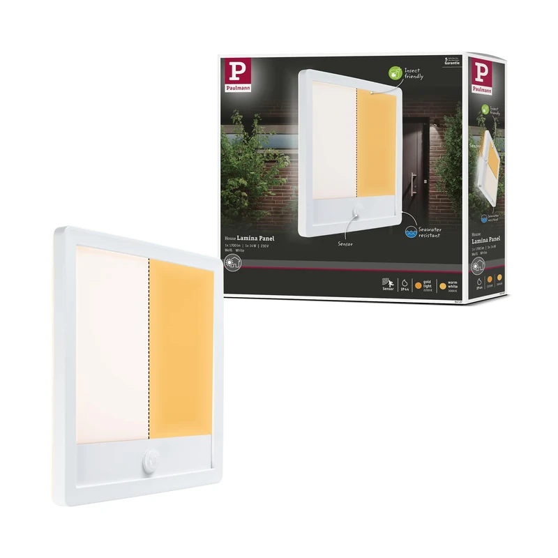 Paulmann 94707 LED outdoor luminaire panel Smart Home Zigbee Lamina Sensor IP44 rectangular 250x250mm 2200-3000K 14W 920lm white plastic Tunable Warm