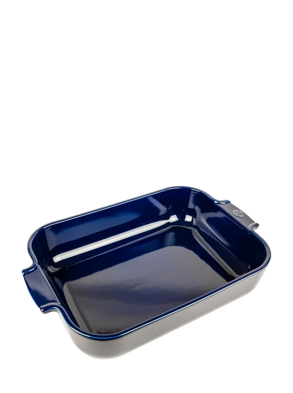 PEUGEOT - Rectangular Ceramic Baking Dish - 36 cm (including handles) x 22 cm x 6.8 cm - Capacity: 3.8 L - 6-7 Servings - 10 Year Guarantee - Made In France - Blue Colour
