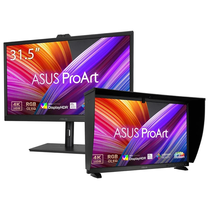 ASUS ProArt Display OLED PA32DC Professional Monitor – 31.5-inch, 4K UHD (3840 x 2160), 99% DCI-P3, Built-in Colorimeter, HDR-10, HLG, ΔE < 1, USB-C, HDMI, Calman Ready, ColourSpace Integration