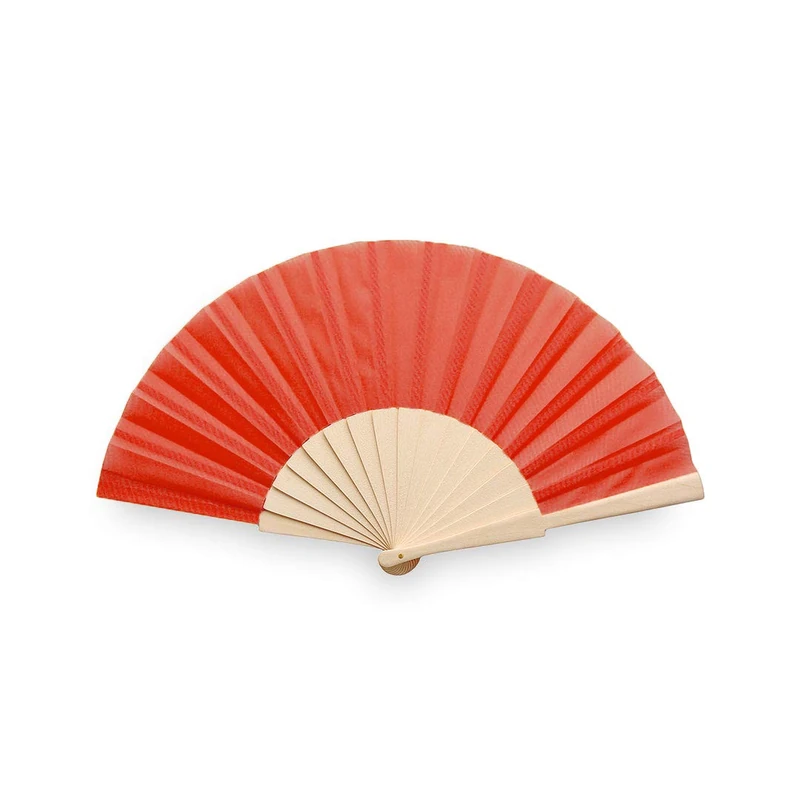 eBuyGB Folding Handheld Fan, Wooden Hand Fan, Wedding Party Accessory, Pocket Sized Fan for Wedding Gift, Party Favours, Summer Holidays, Mini Travel Fan Home Décor - Red (Pack of 15)