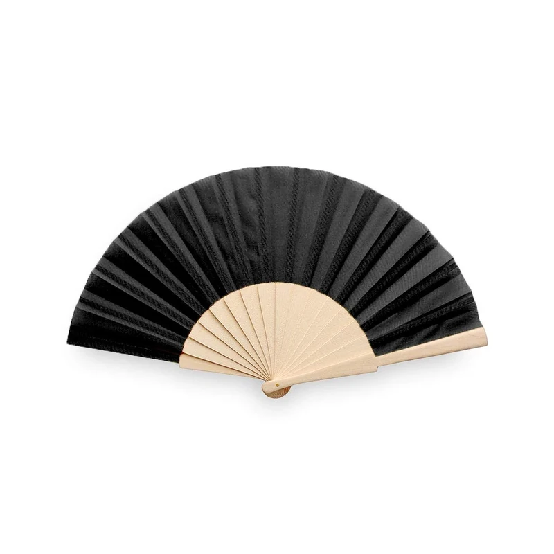 eBuyGB Folding Handheld Fan, Wooden Hand Fan, Wedding Party Accessory, Pocket Sized Fan for Wedding Gift, Party Favours, Summer Holidays, Mini Travel Fan Home Décor - Black (Pack of 20)