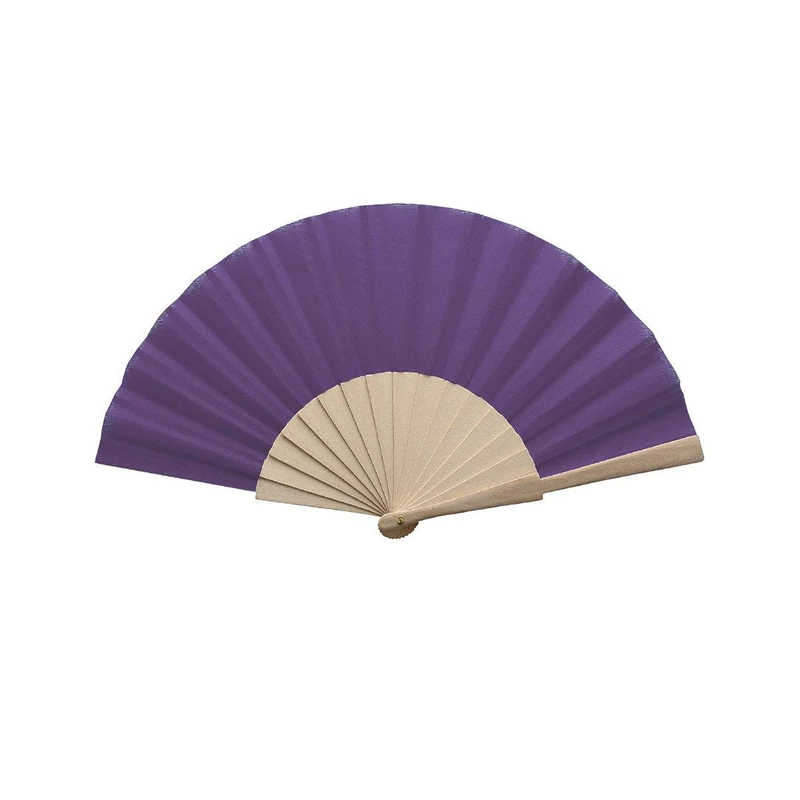 eBuyGB Folding Handheld Fan, Wooden Hand Fan, Wedding Party Accessory, Pocket Sized Fan for Wedding Gift, Party Favours, Summer Holidays, Mini Travel Fan Home Décor - Purple (Pack of 15)