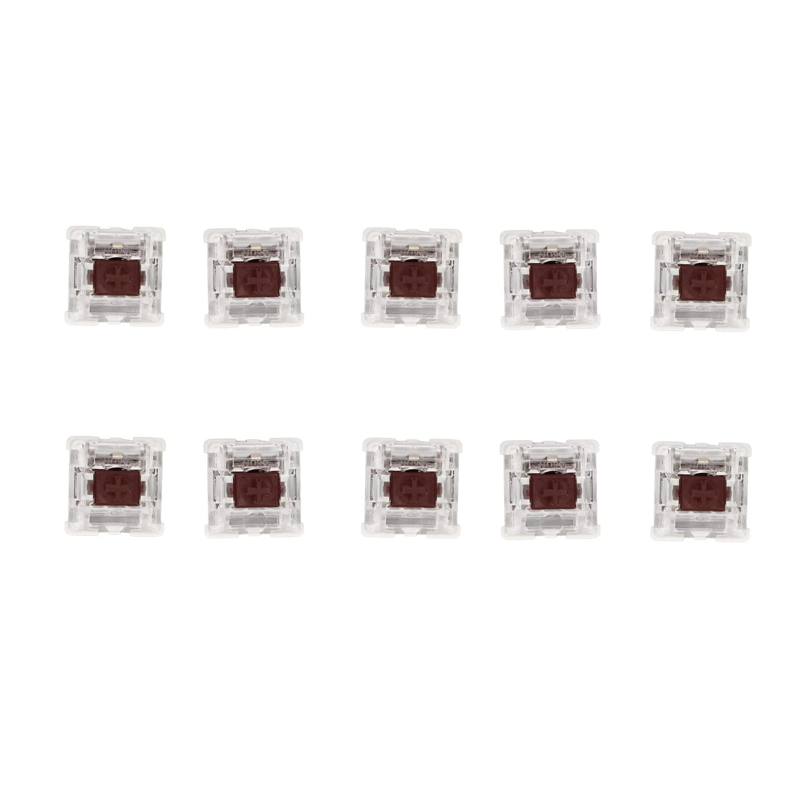 ASHATA Brown Switches, 10Pcs Brown Switches for Mechanical Gaming Keyboard, DIY Mechanical Keyboard Switches with Pullers, for Gaming Mechanical Keyboard