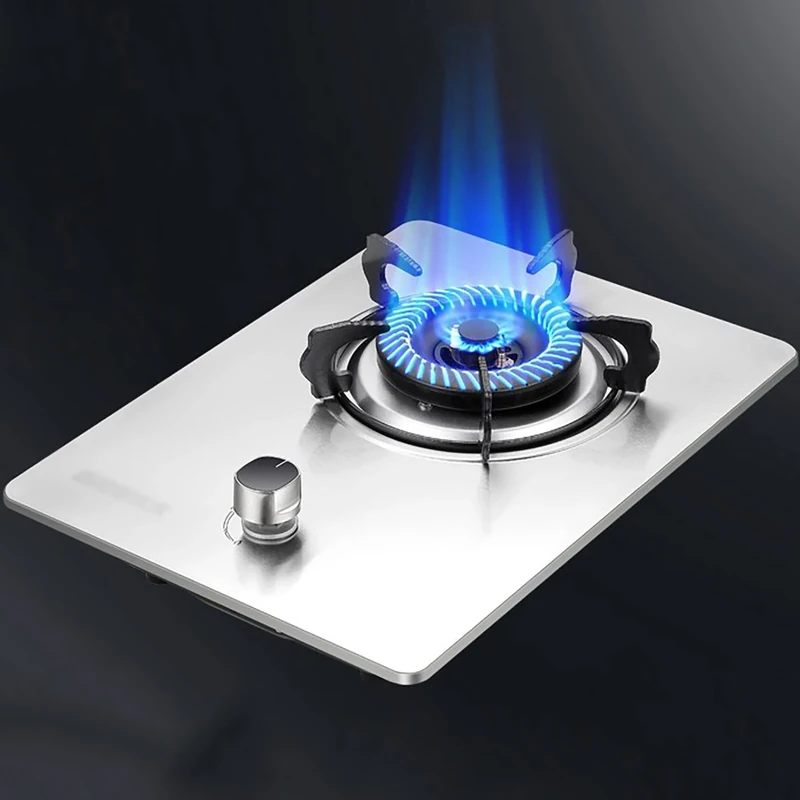 XLTFUC 33CM Single Burner Gas Stove NG/LPG Gas Stove, Built-in Gas Stove Kitchen Cooking, Cookware With FFD And Cast Iron Pot Racks [Energy Class A] (Color : A, Size : LPG)