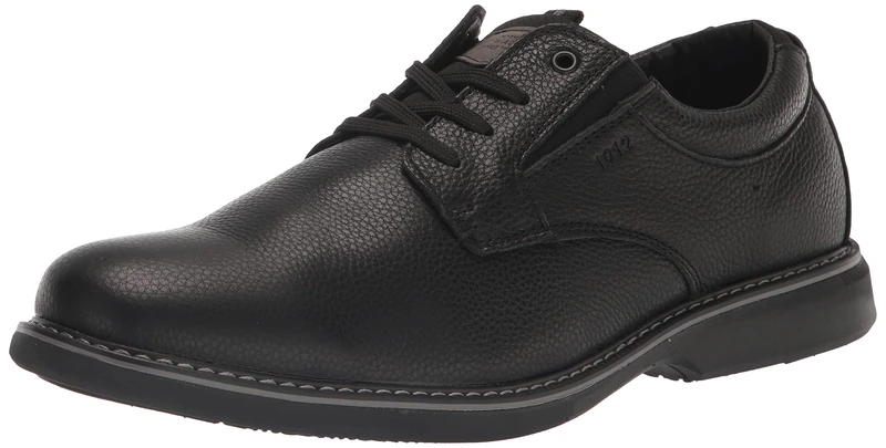 Nunn Bush Men's Otto Plain Toe Oxford Leather Lace Up with Lightweight Sole, Black, 11 UK