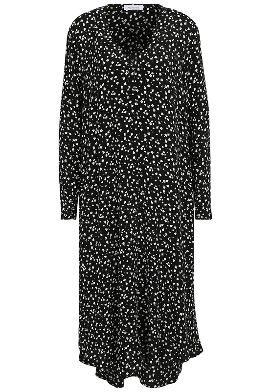 Tamaris Women's Angers AOP Clean Trapeze Dress, Black Beauty Flower AOP, 12 - Image 1
