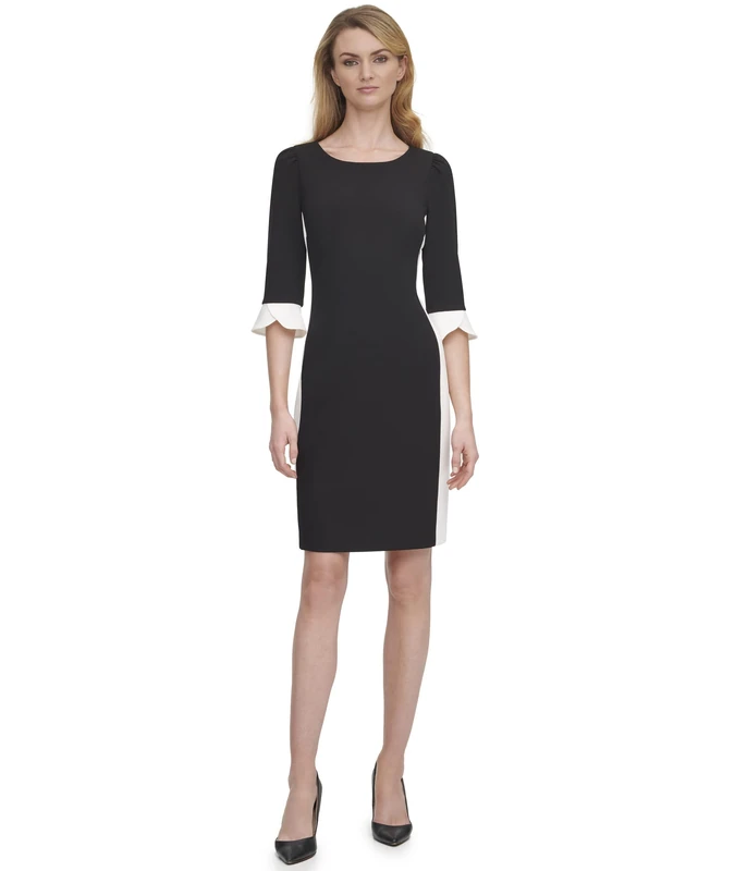 DKNY Women's Dd2g1998-bli-16 Dress, Blk/Ivory, 20