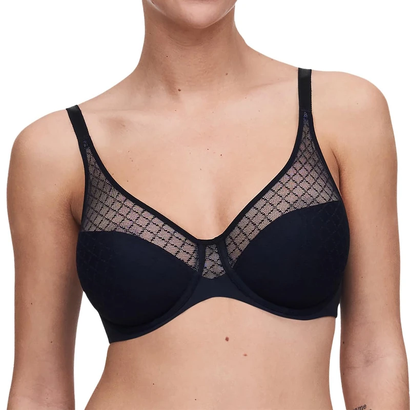 Chantelle Women's Norah Chic Underwire Bra Molded, Black, 34DD