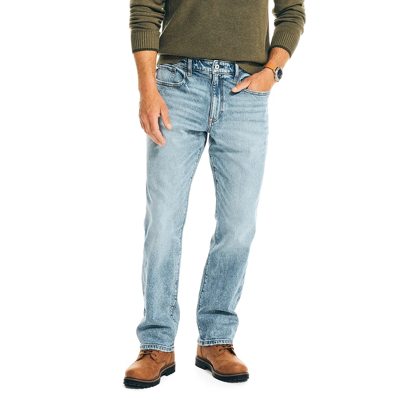 Nautica Men's Original Relaxed Stretch Denim Jeans, Alborian Sea Wash, 30