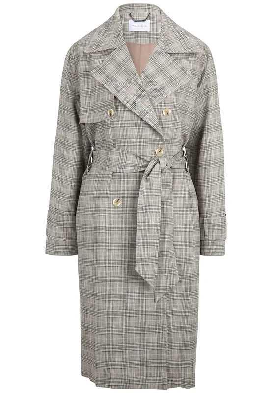 gs1 data protected company 4064556000002 Tamaris Women's Arni Trench Coat, Moonlight Houndstooth Check, 36