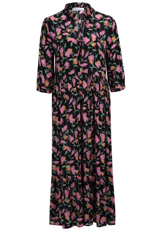 Tamaris Women's Anshun Dress, Black Beauty Multicolor Flower AOP, 6