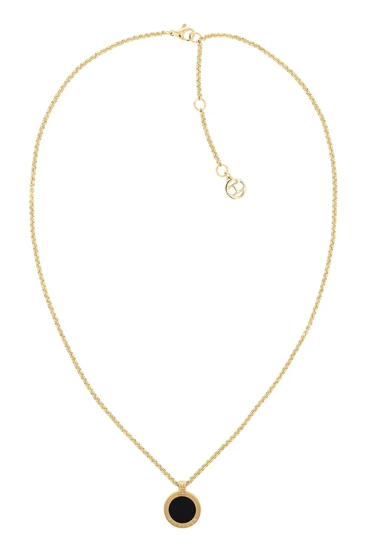 Tommy Hilfiger Jewelry Women's Pendant Necklace in Yellow Gold with Black Onyx - 2780656