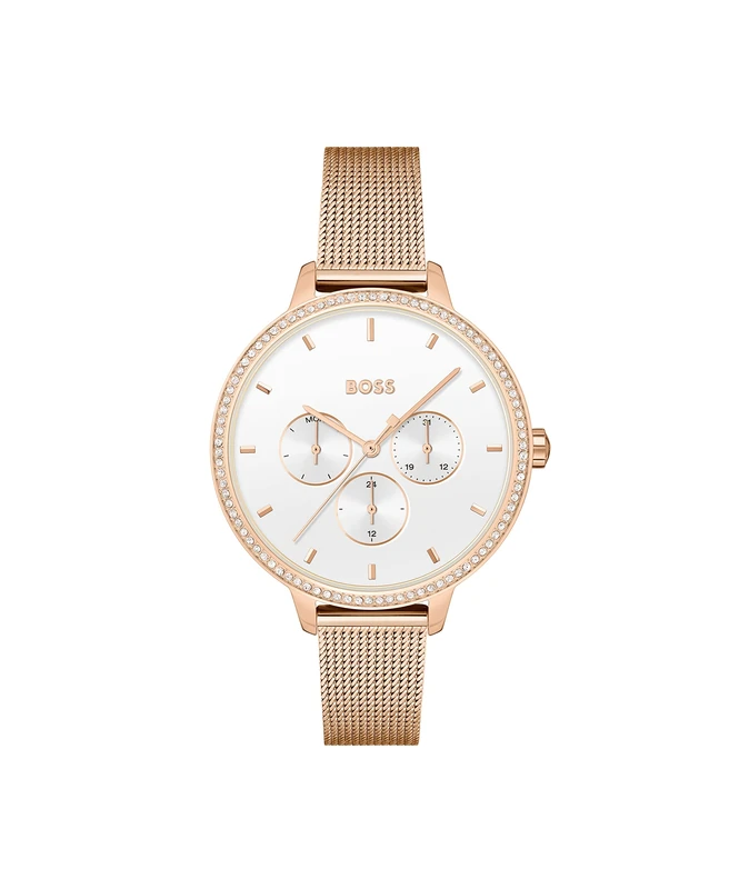 BOSS Women's Quartz Watch - Carnation Gold Mesh Bracelet 1502663